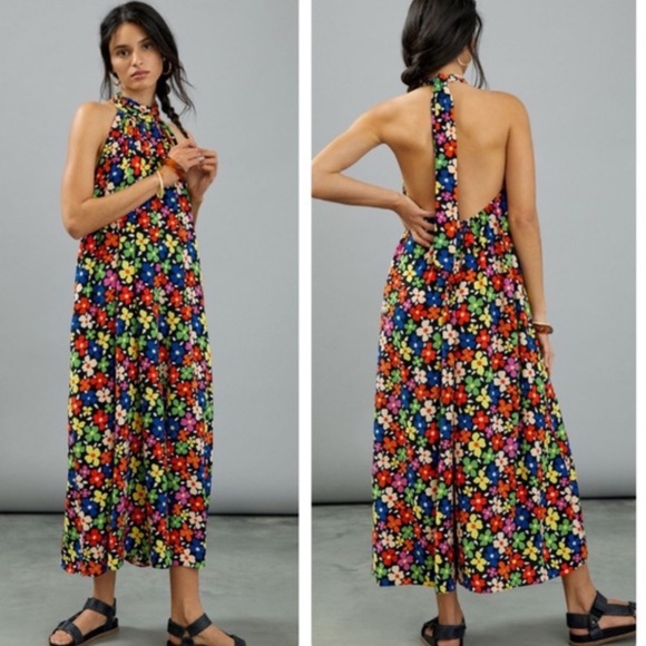 Anthropologie Pants - Anthropologie NWOT TESSANE FLORAL WIDE LEG JUMPSUIT Size MP.